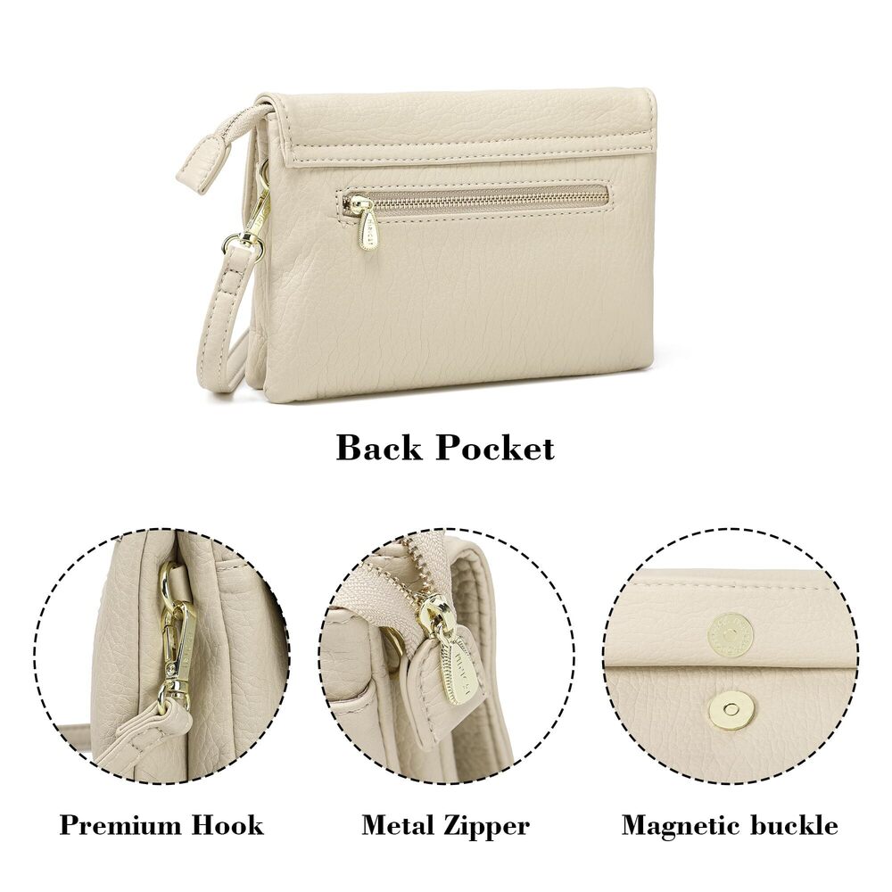 5393 RFID Blocking Small Crossbody Bags Vegan Leather Mini Travel Purses - Picture 6 of 9